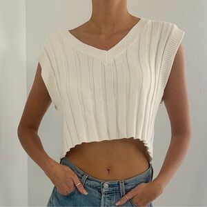 Urban Outfitters Oversized Cropped Sleeveless Sweater Top NWT